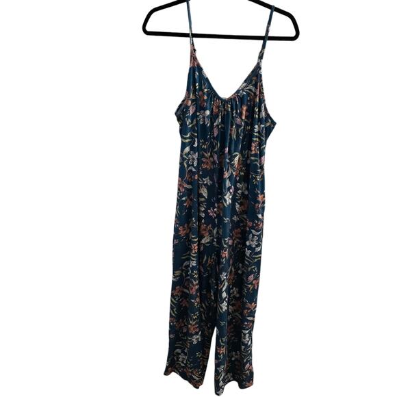 Anrabess Floral Print Jumpsuit Size XL Cottagecore Hippie Bohemian Multicolored - Picture 2 of 9